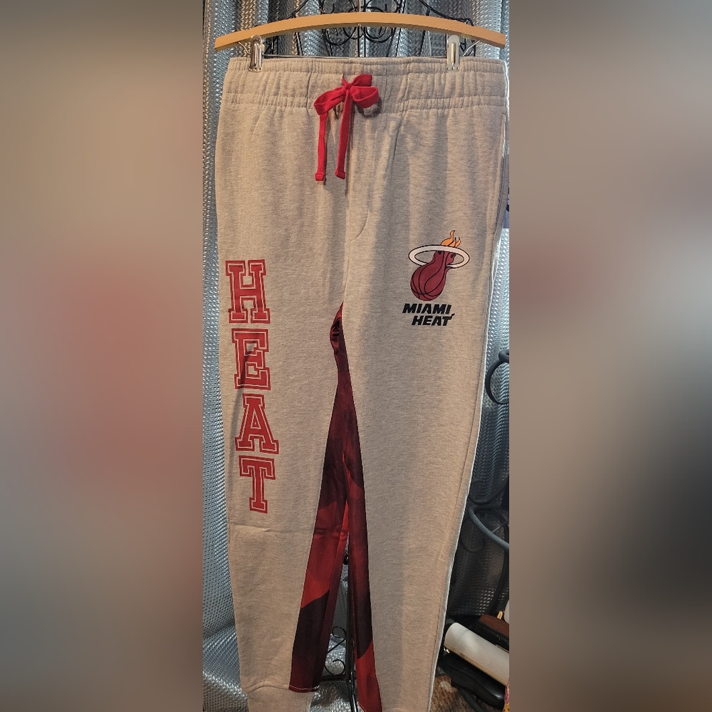 NBA Miami Heat Gray and Red Joggers